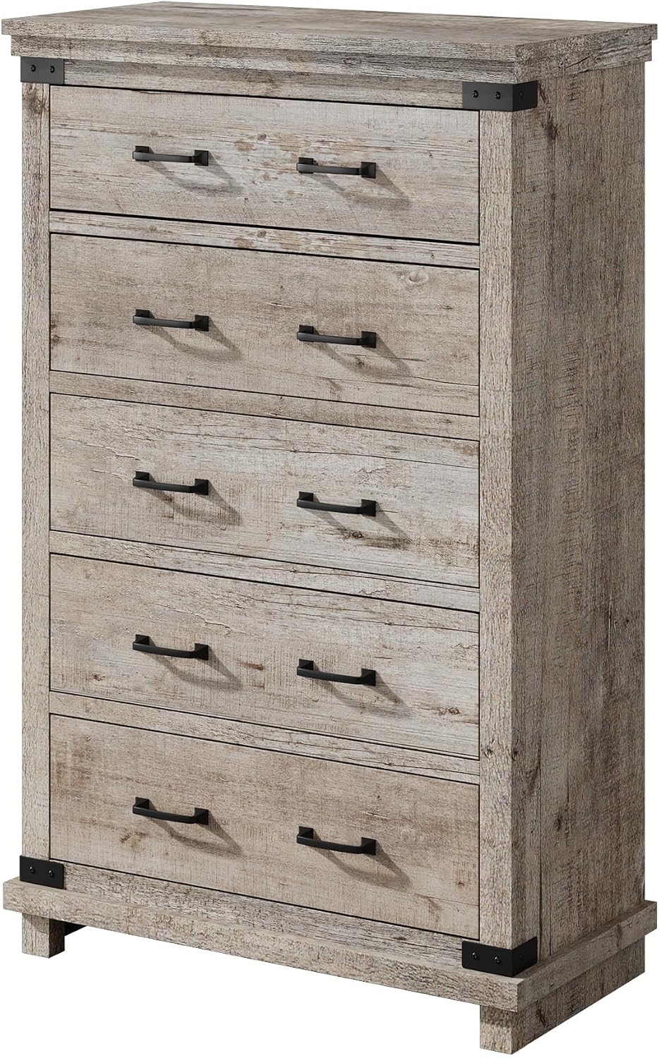 Quin 5-Drawers Dresser Light Grey