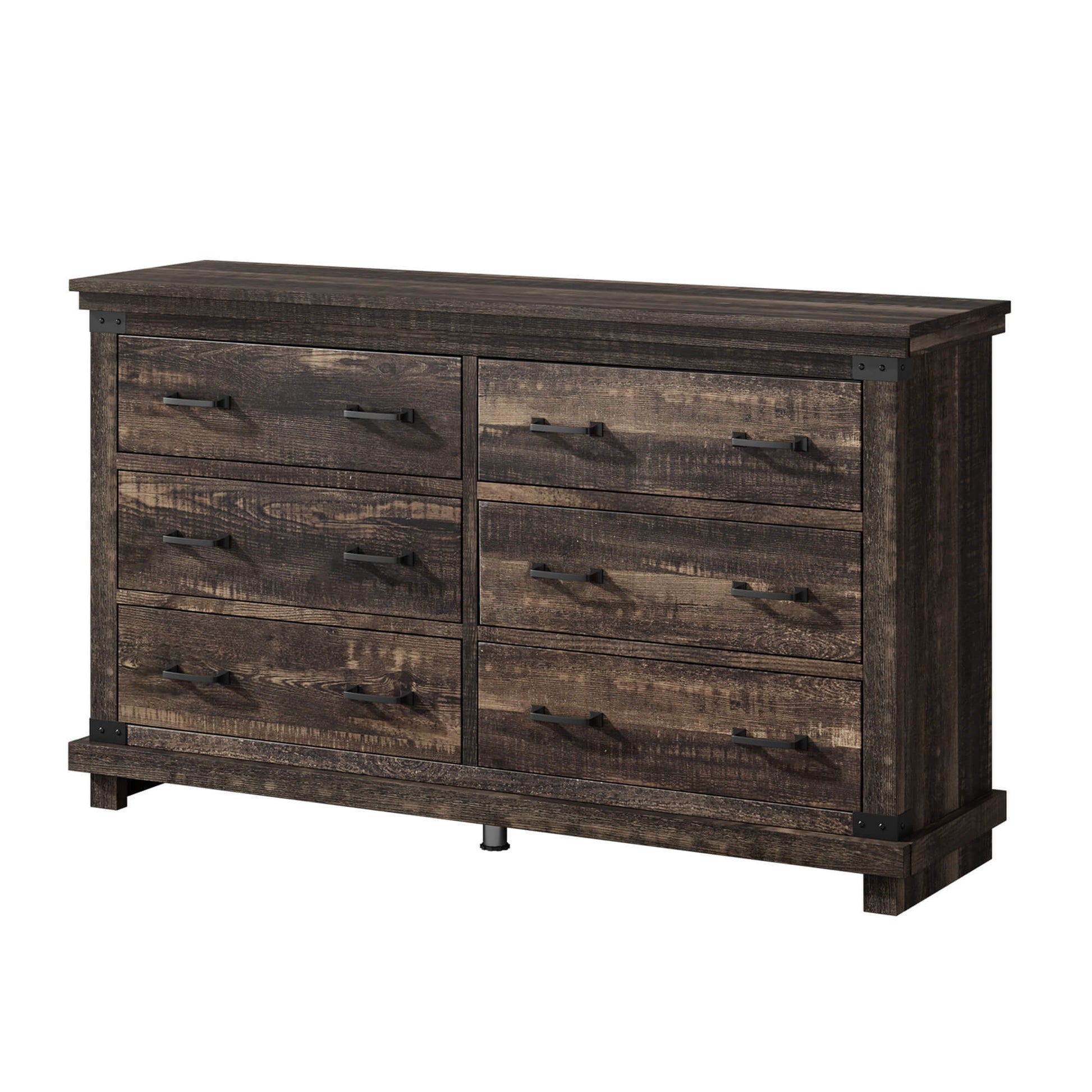 Quin 6-Drawers Dresser Black Oak