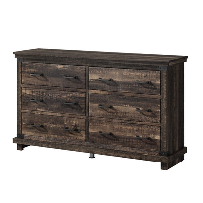 Quin 6-Drawers Dresser Black Oak