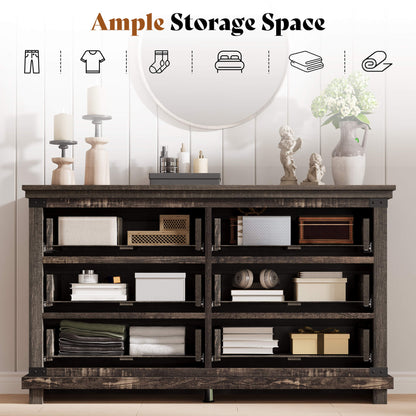 Quin 6-Drawers Dresser Black Oak