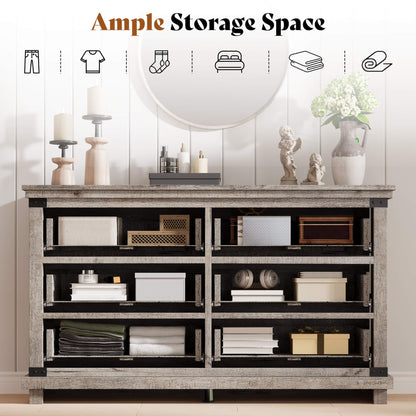 Quin 6-Drawers Dresser Light Grey