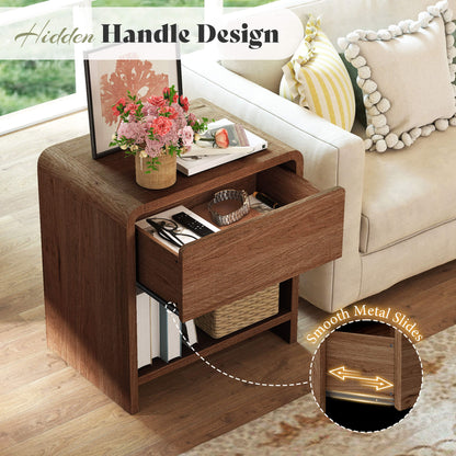 Orbia Nightstand Set with Drawer - WALNUT