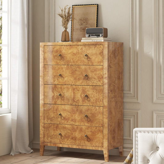 Burl Mid Century Wood Dresser Amerlife