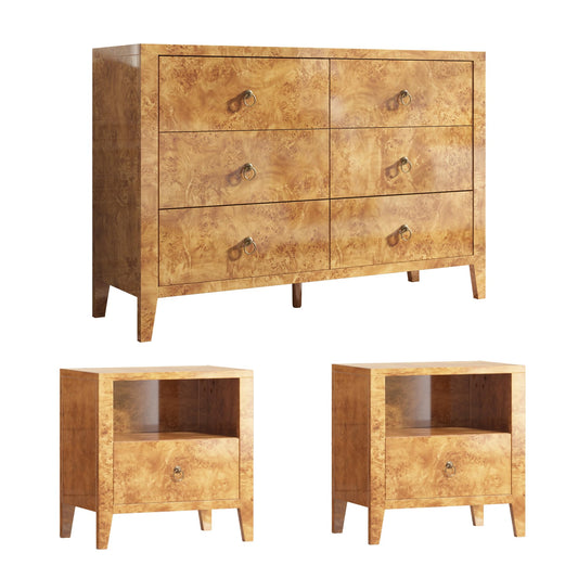 Burl High Gloss Storage Set Amerlife Yellow