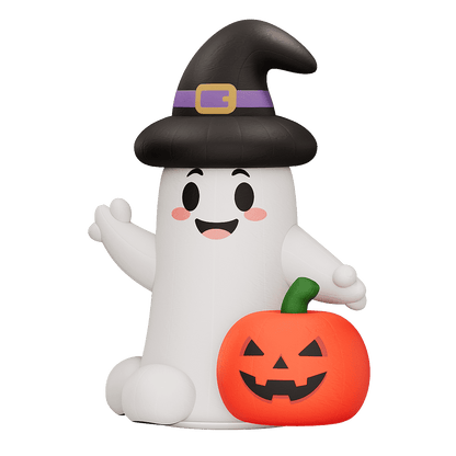 Giant Halloween Inflatable Ghost & Pumpkin-Ghost & Pumpkin Combo-32.8 FT