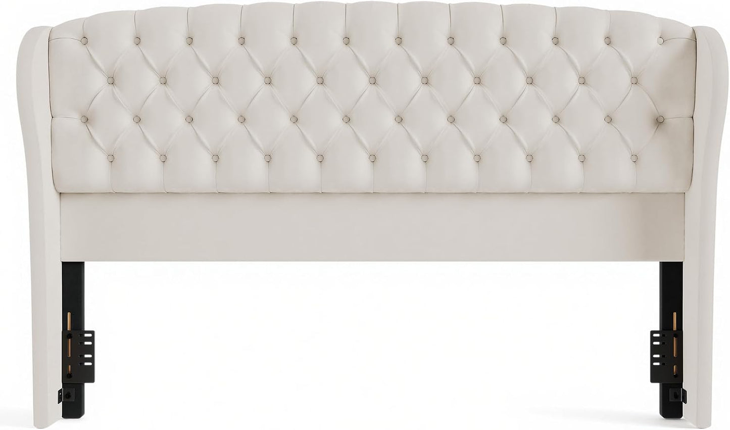 Scallop Wingback Headboard Only Amerlife Cream