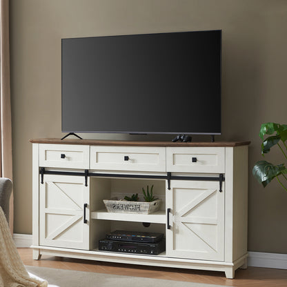 CTS007 Malin Farmhouse TV Stand Rustic White