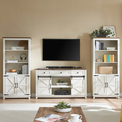 CTS007 Malin Farmhouse TV Stand Rustic White