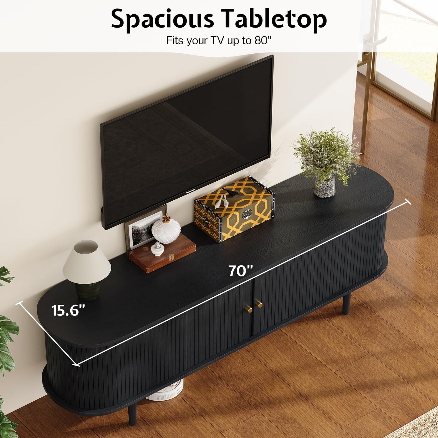 Briar Tambour Living Room Set Amerlife Black / 70"