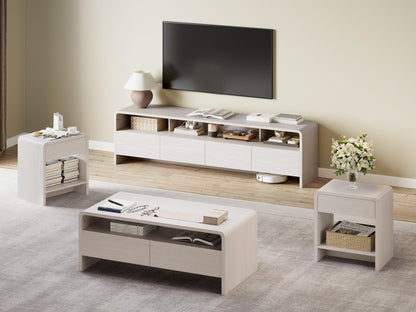 Contemporary Living Room Furniture Set Amerlife White