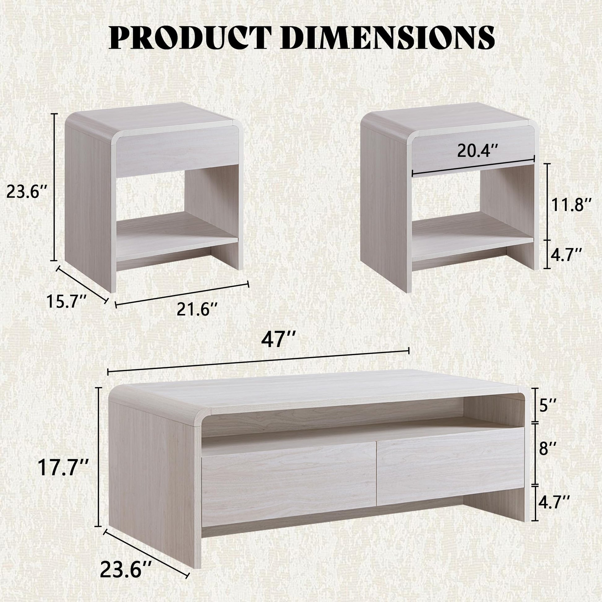 Contemporary Living Room Furniture Set Amerlife White