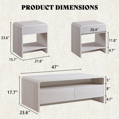 Contemporary Living Room Furniture Set Amerlife White