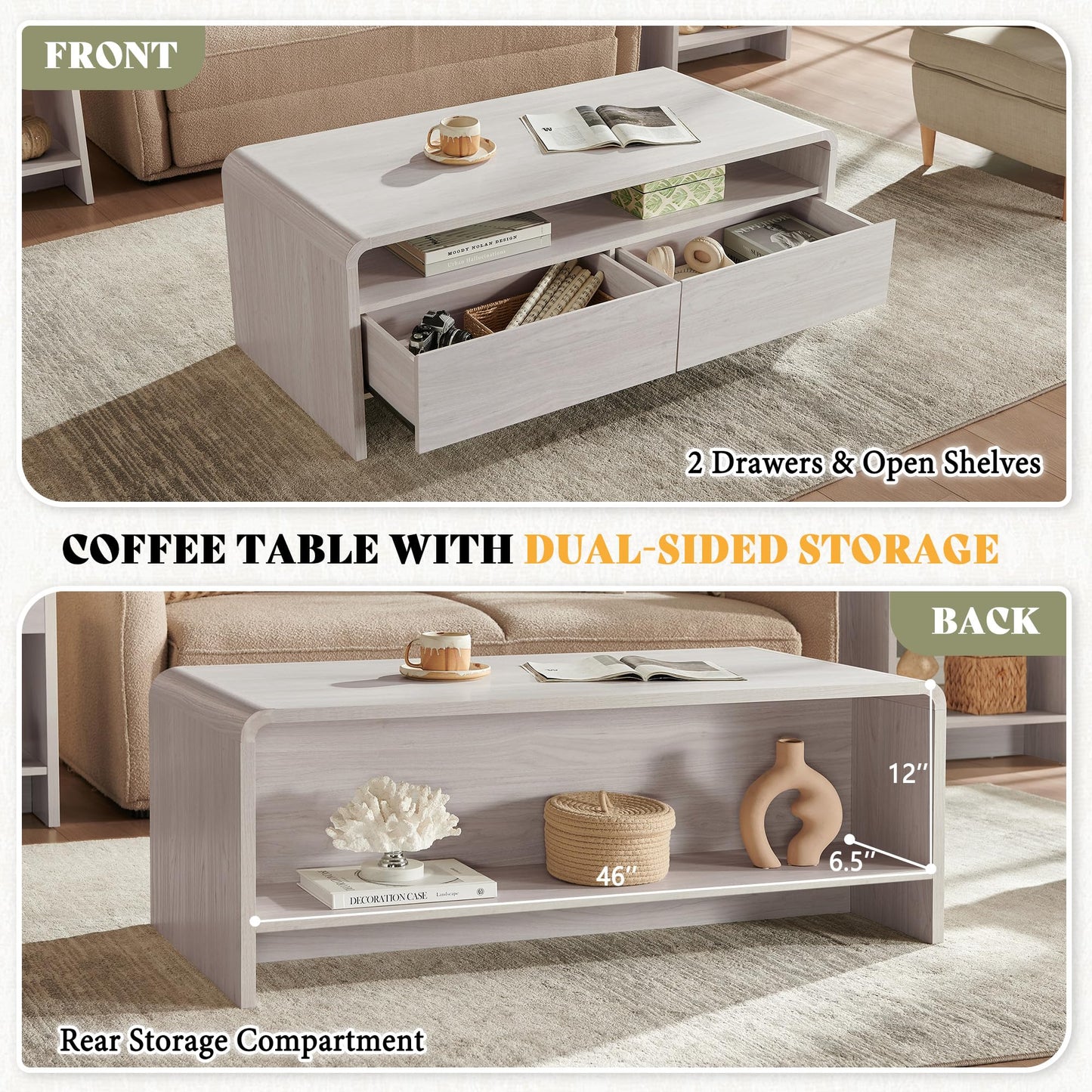 Contemporary Living Room Furniture Set Amerlife White