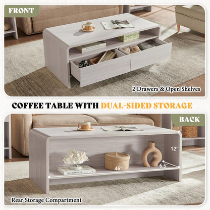 Contemporary Living Room Furniture Set Amerlife White