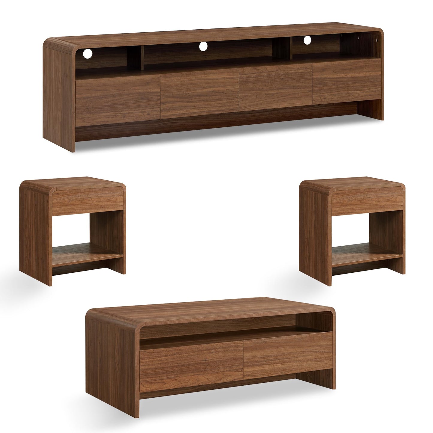 Contemporary Living Room Furniture Set Amerlife Brown