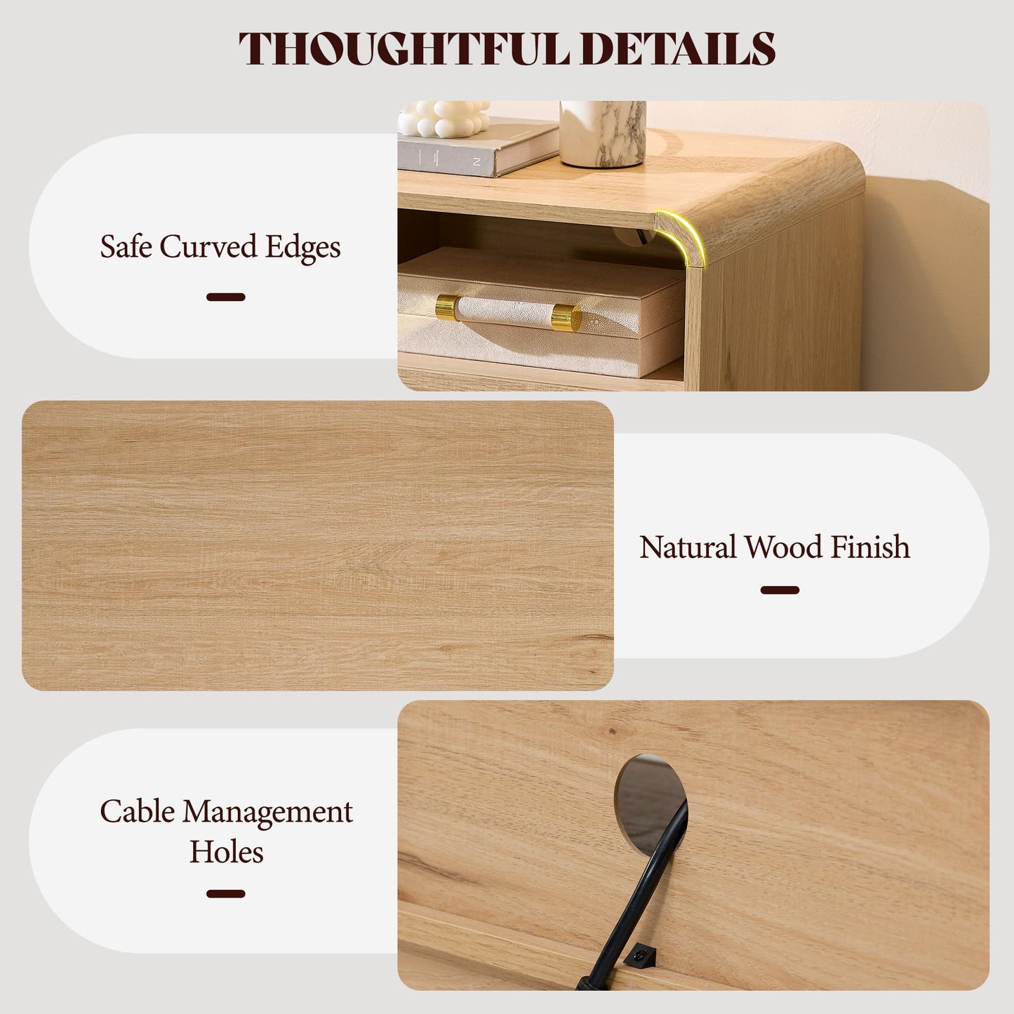 Flat Contemporary Living Room Furniture Set Amerlife Natural Oak