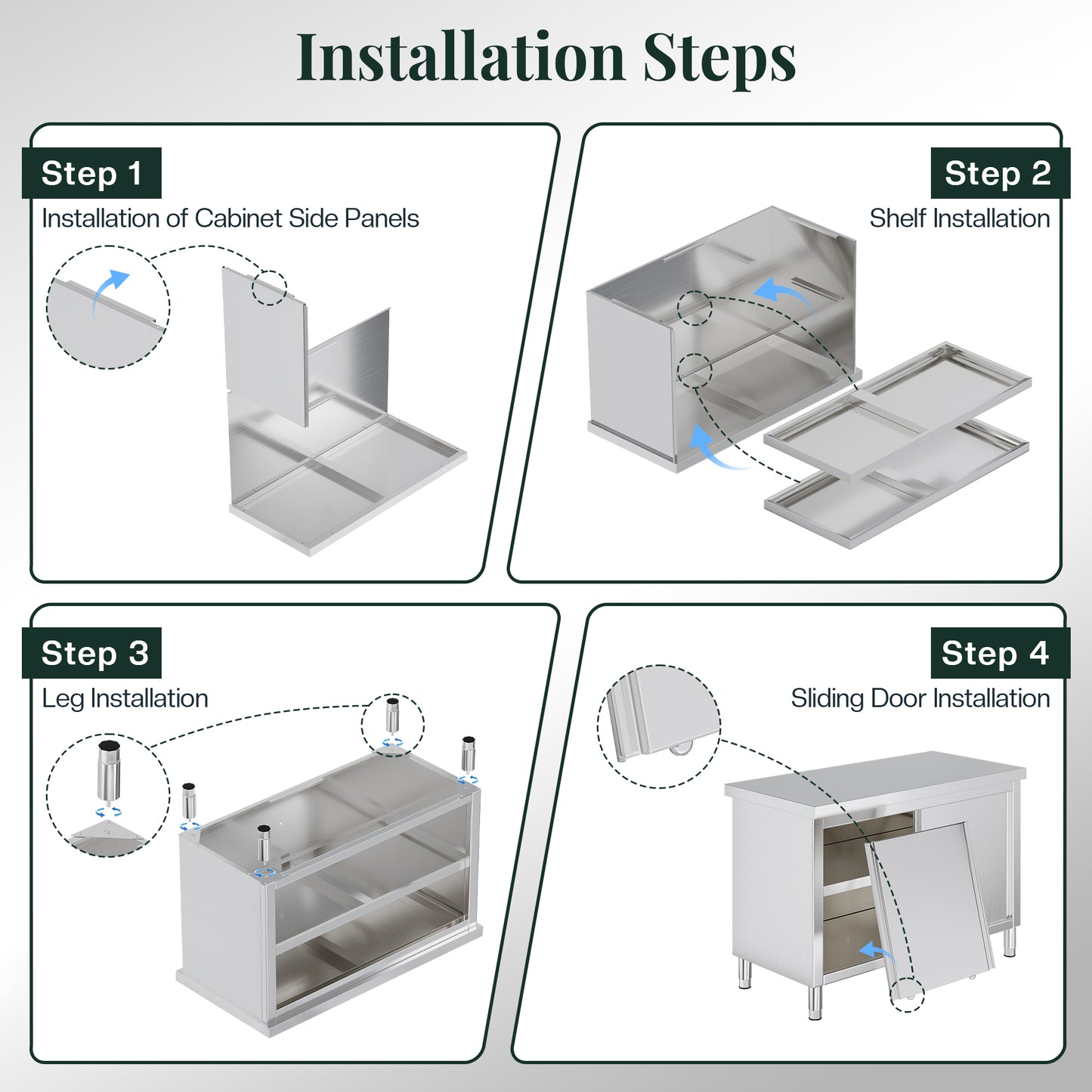 Stainless Steel Work Cabinet Amerlife 