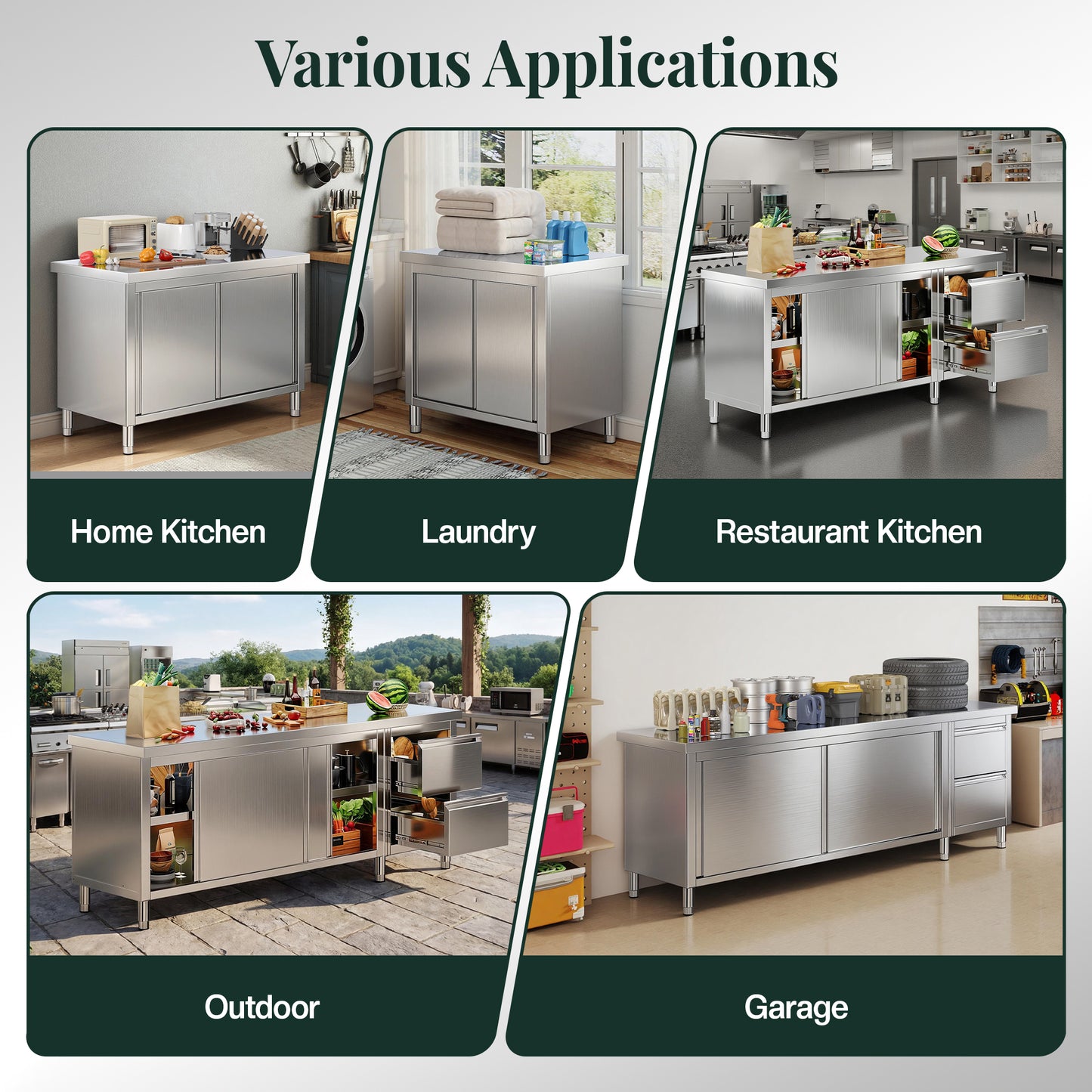 Stainless Steel Work Cabinet Amerlife 
