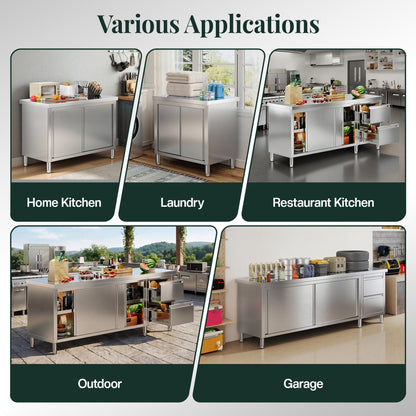 Stainless Steel Work Cabinet Amerlife 
