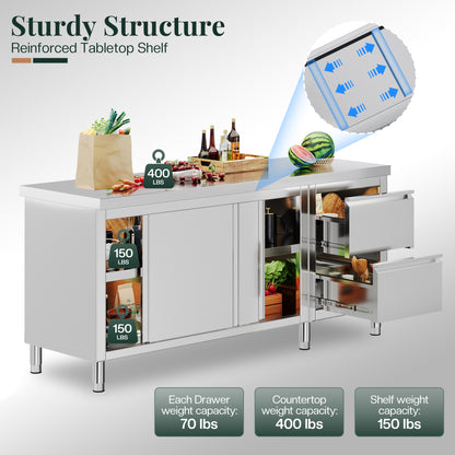 Stainless Steel Work Cabinet Amerlife 