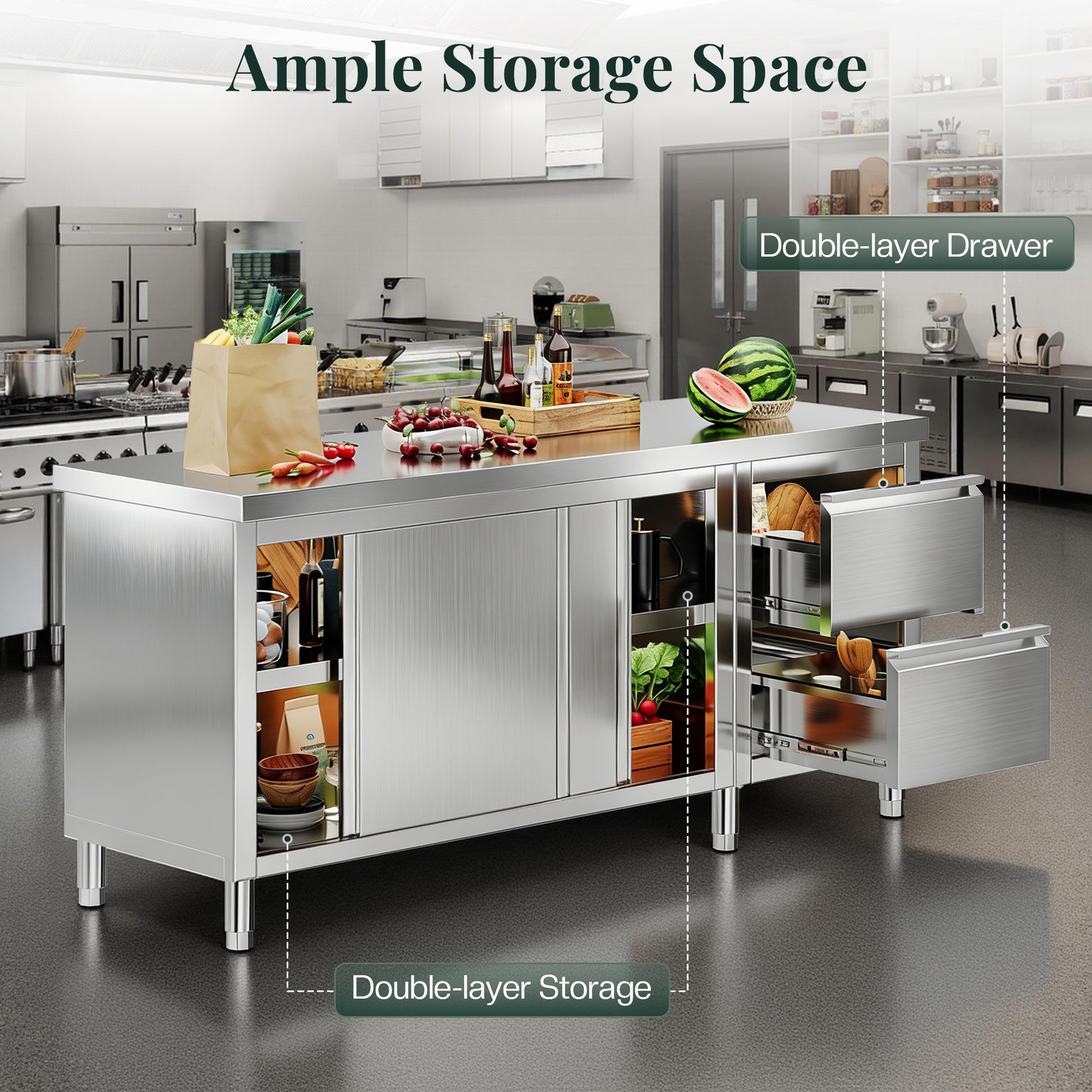 Stainless Steel Work Cabinet Amerlife 