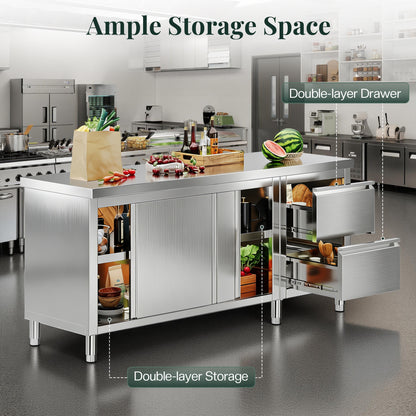 Stainless Steel Work Cabinet Amerlife 