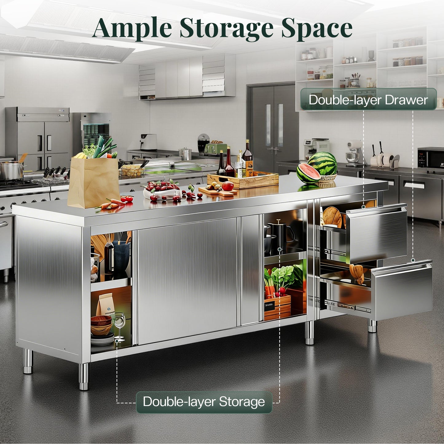 Stainless Steel Work Cabinet Amerlife 