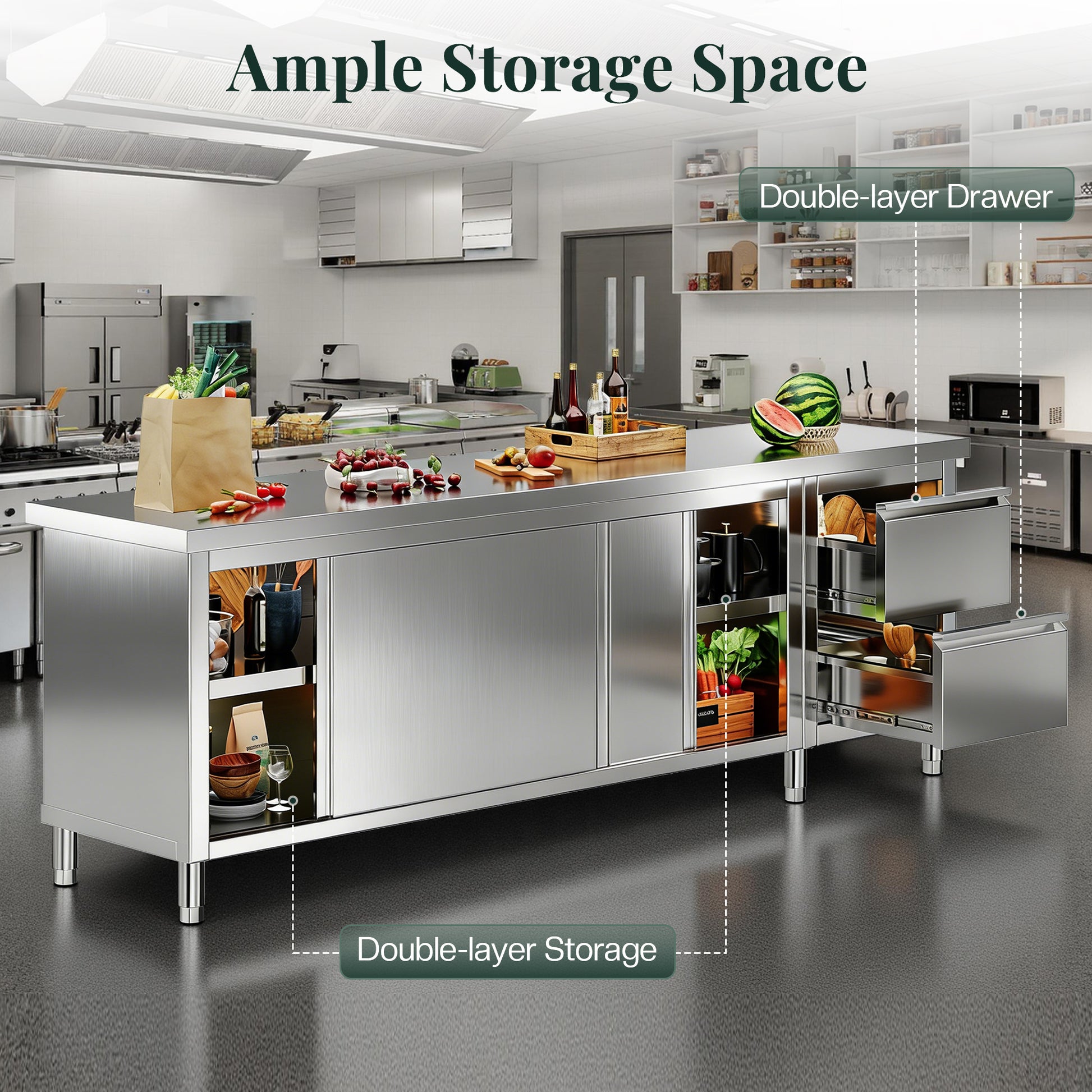 Stainless Steel Work Cabinet Amerlife 