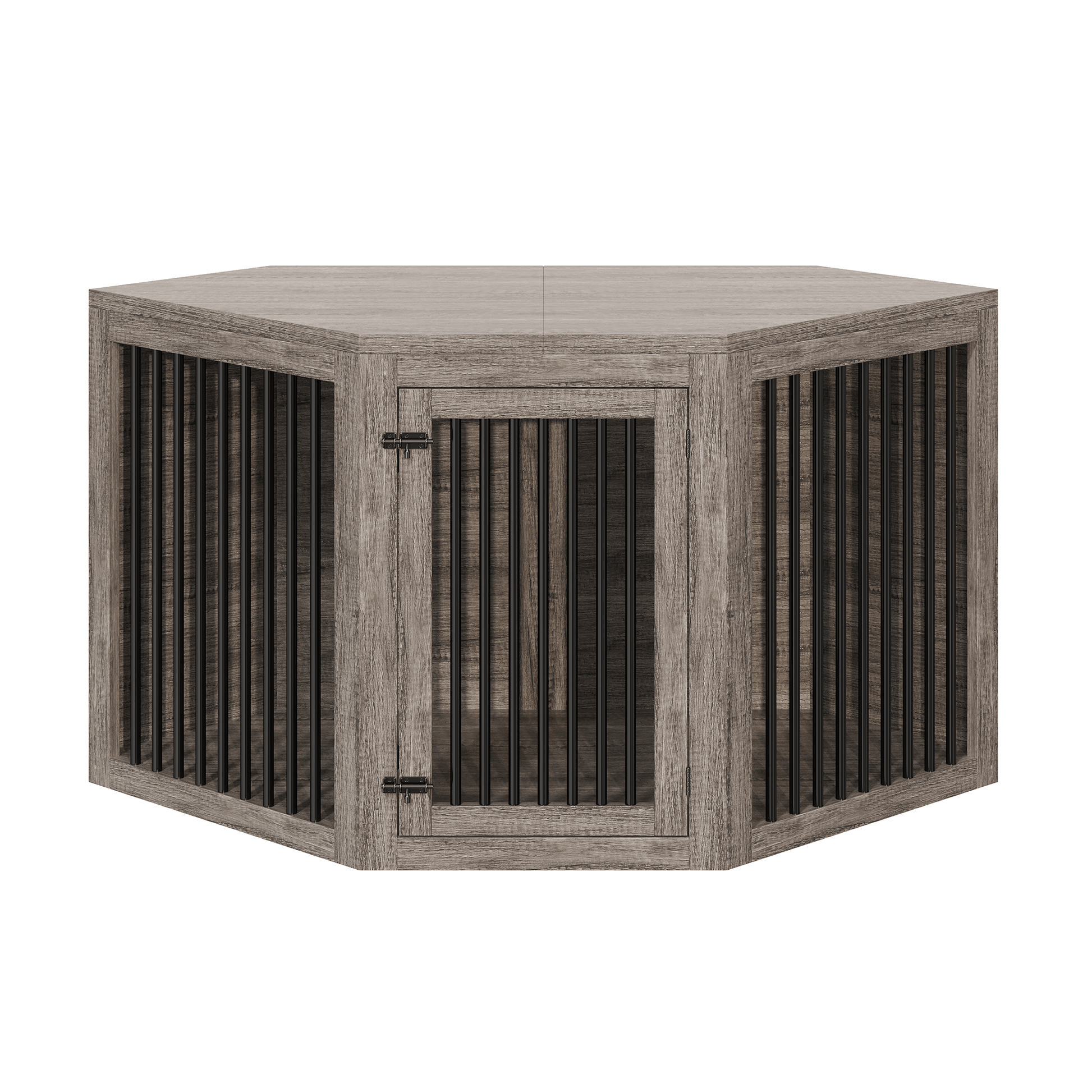Quadro 3-in-1 Corner Dog Crate Amerlife Corner (53") / Rustic Gray