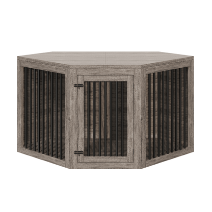 Quadro 3-in-1 Corner Dog Crate Amerlife Corner (53") / Rustic Gray