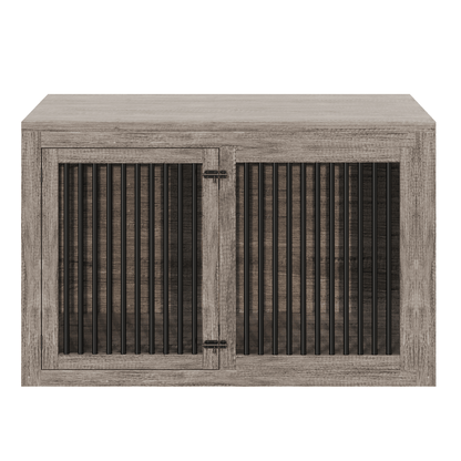 Quadro 3-in-1 Corner Dog Crate Amerlife Left (41") / Rustic Gray