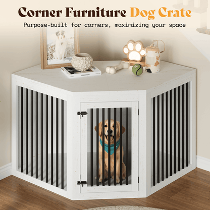 Quadro 3-in-1 Corner Dog Crate Amerlife Corner (53") / White
