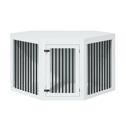 Quadro 3-in-1 Corner Dog Crate Amerlife Corner (53") / White