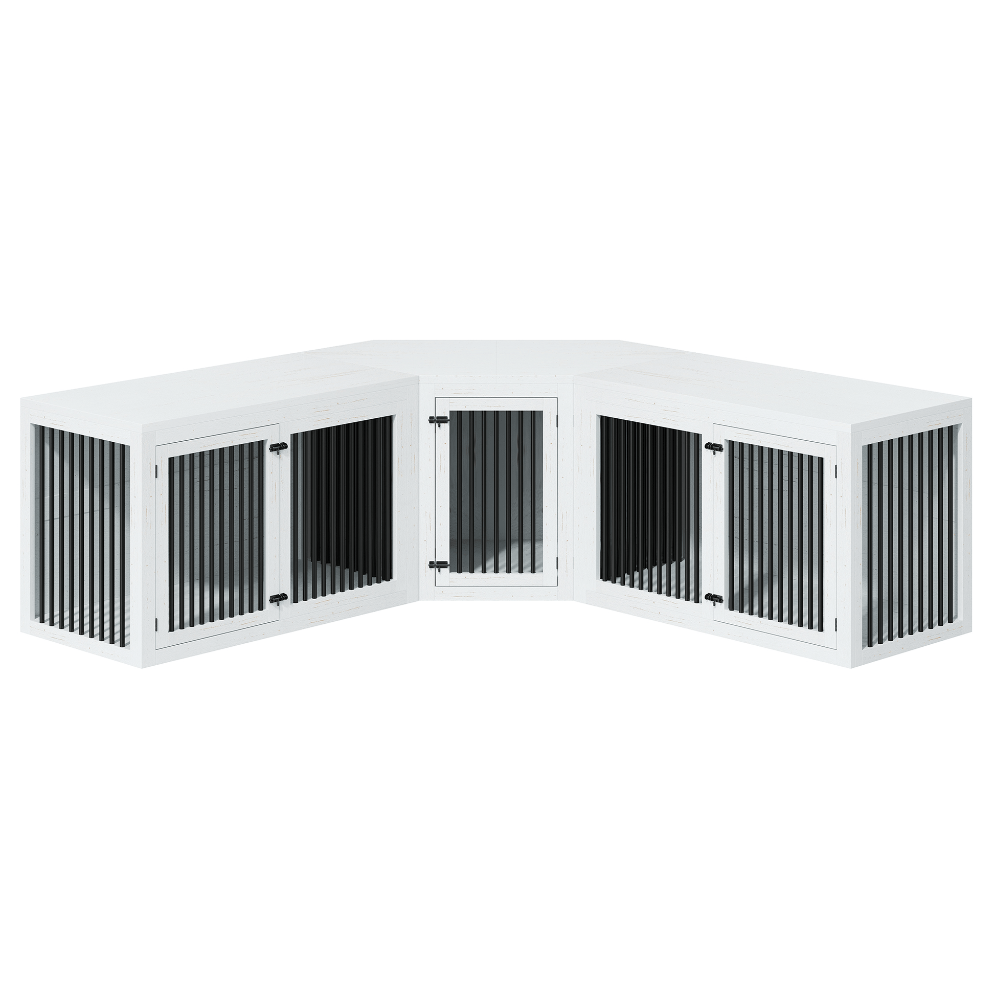 Quadro 3-in-1 Corner Dog Crate Amerlife Extra large (119") / White