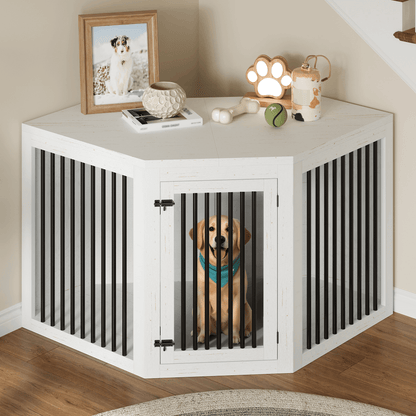 Quadro 3-in-1 Corner Dog Crate Amerlife Corner (53") / White