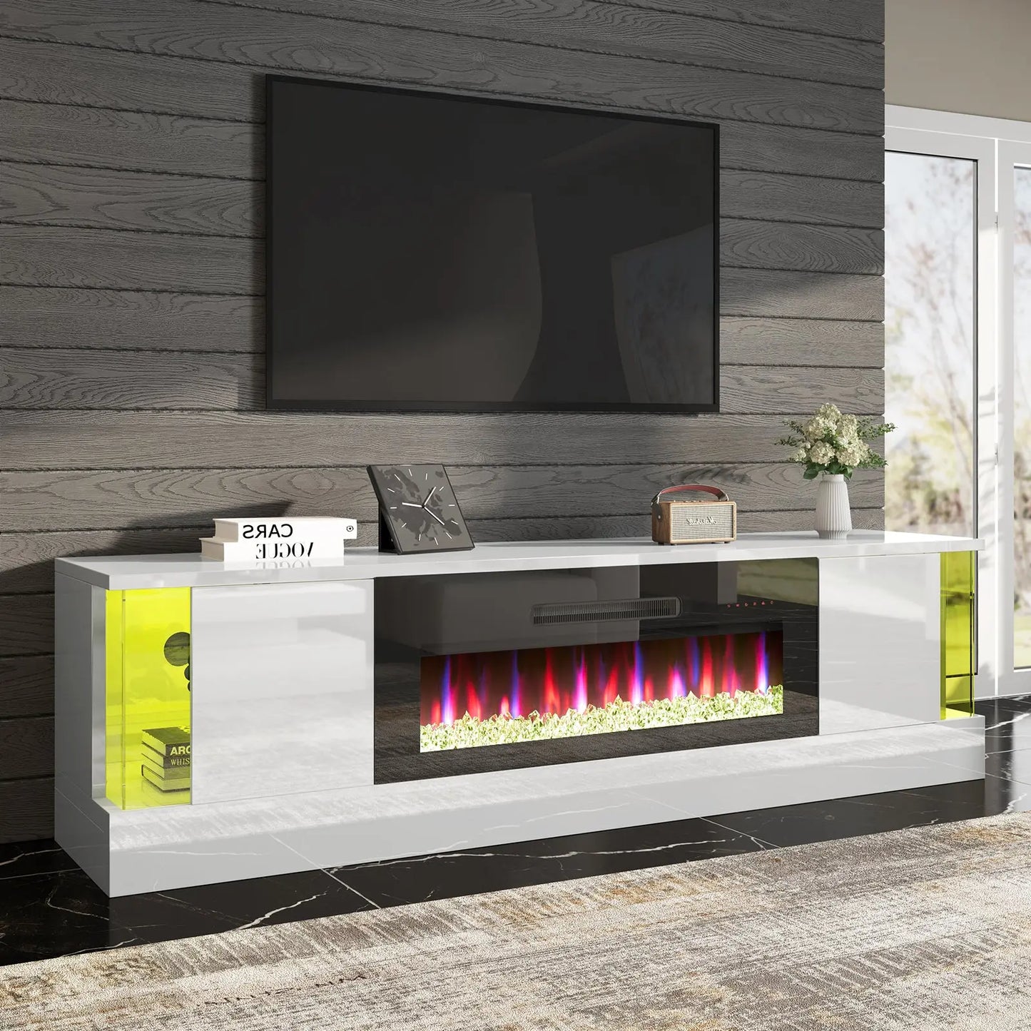 Callisto70FireplaceTVStand white