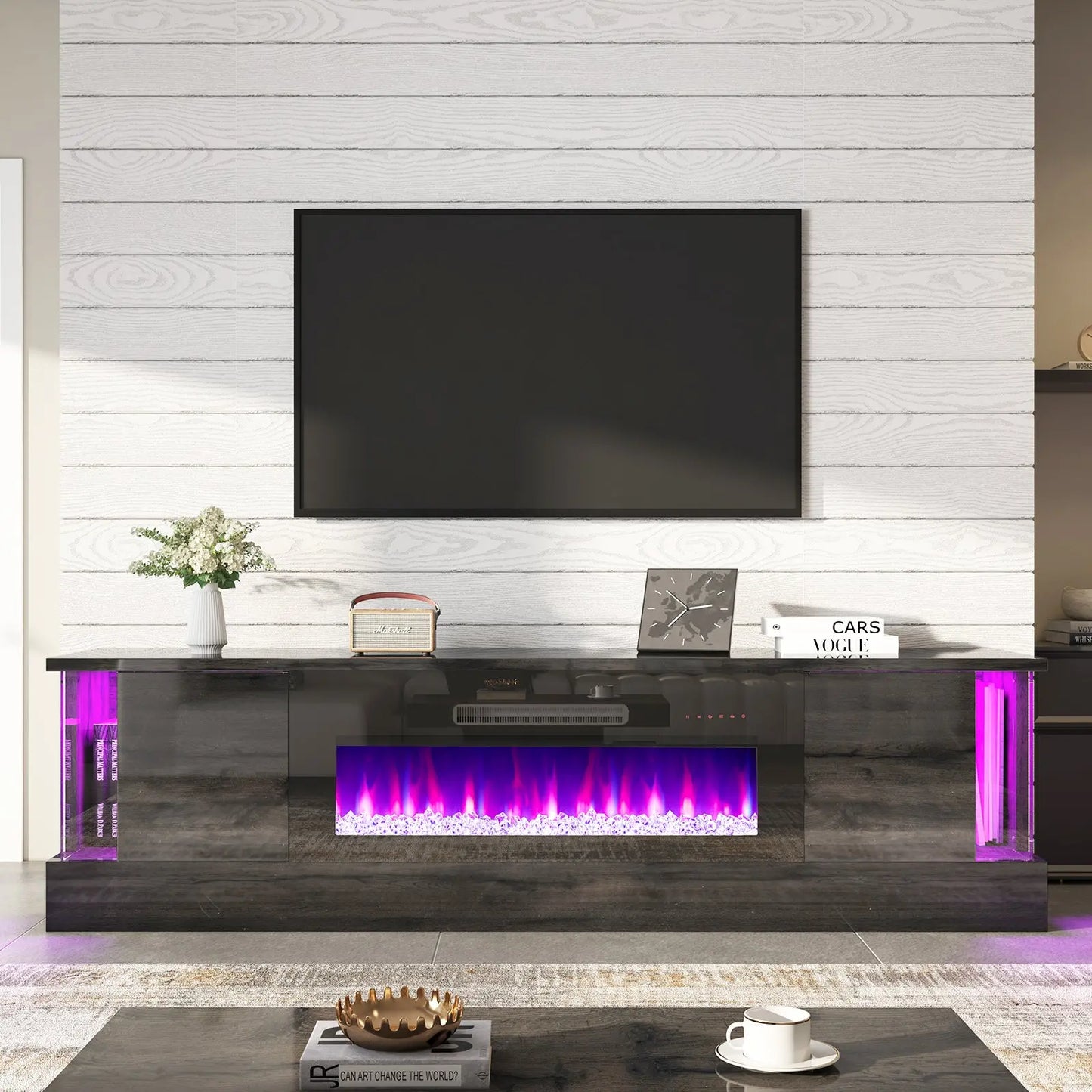 Callisto_70_Fireplace_TV_Stand black