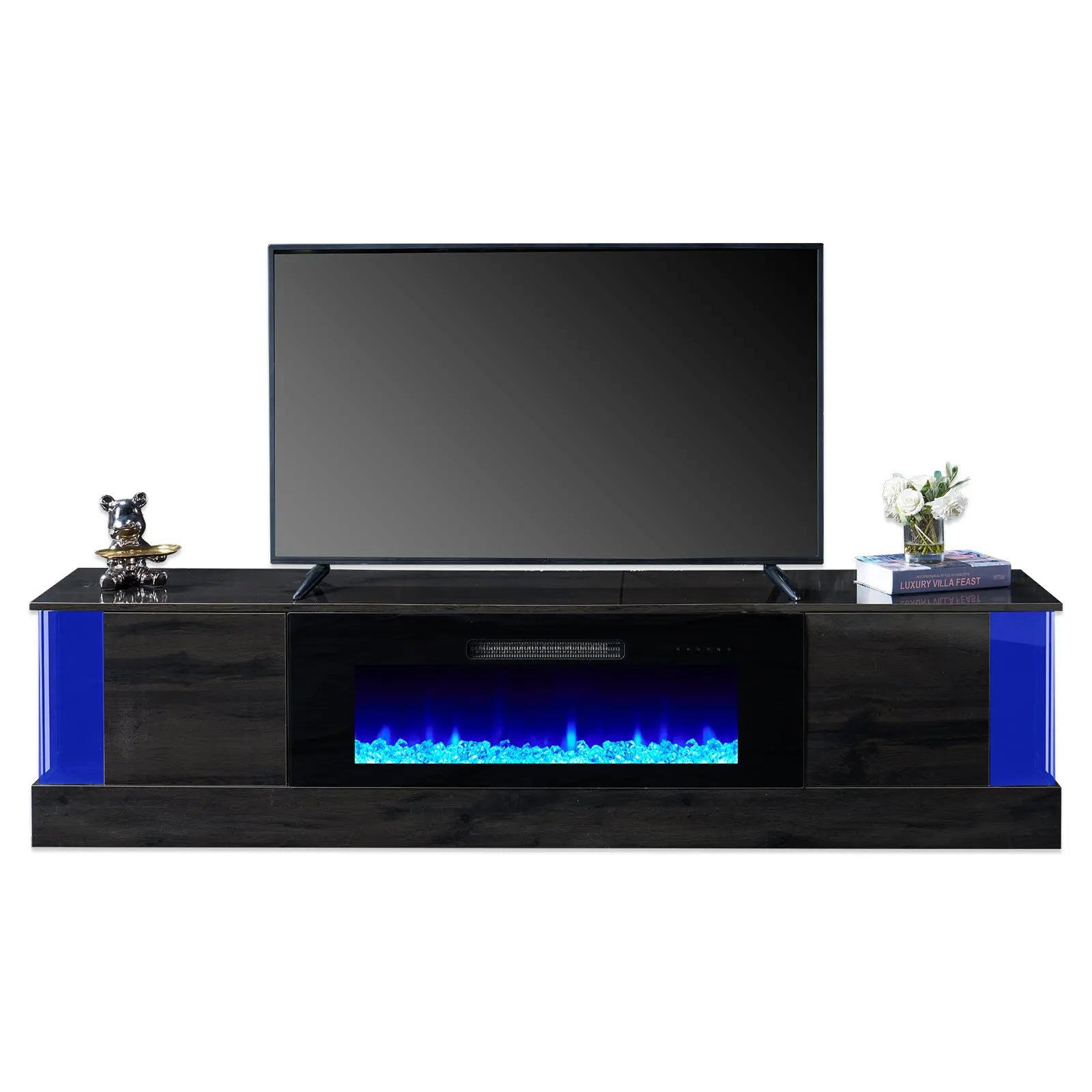 Callisto_70_Fireplace_TV_Stand black