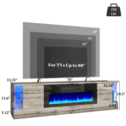 Callisto_70_Fireplace_TV_Stand Grey