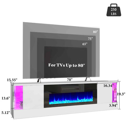 Callisto70FireplaceTVStand white