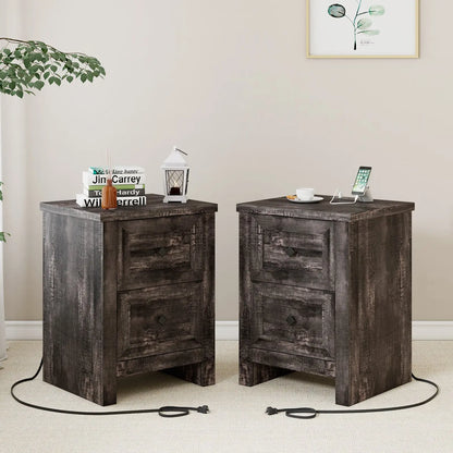 Full / Two-piece Set A / Distressed White & Dark Oak