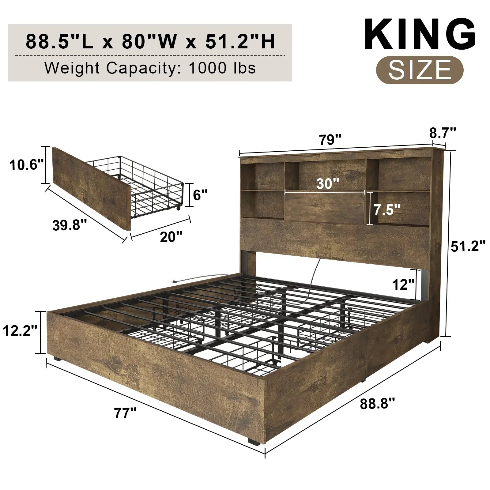 King / Two-piece Set A / Rustic Brown