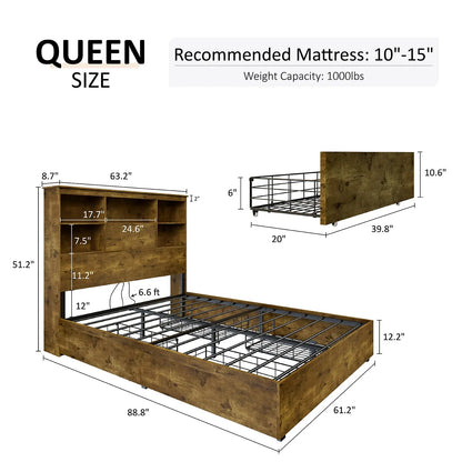 Queen / Two-piece Set A / Rustic Brown