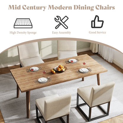 6-Piece Linen Dining Chairs Set - Beige