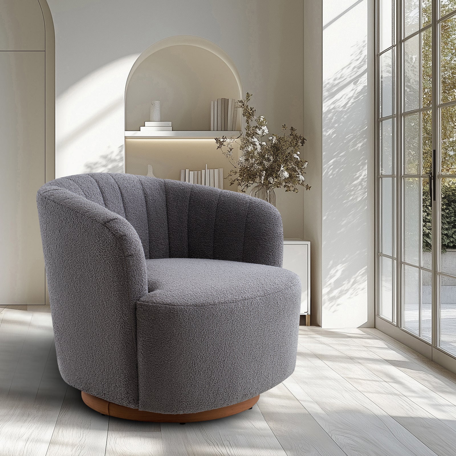 Isla 360° Swivel Barrel Chair - Grey