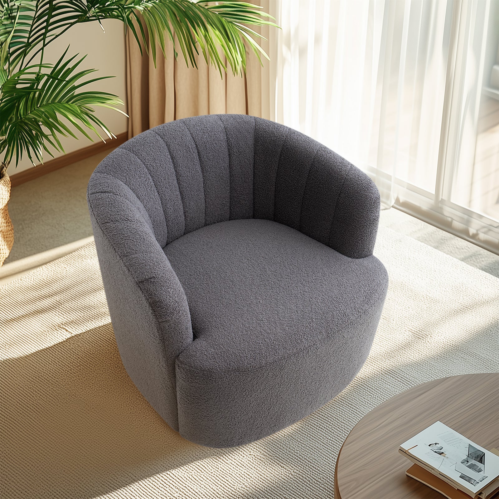 Isla 360° Swivel Barrel Chair - Grey