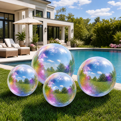 Vibe Reusable Inflatable Mirror Balls for Disco Parties & Events-4PCS-19.7"+31.5"+47.2"+59.1"-Iridescent