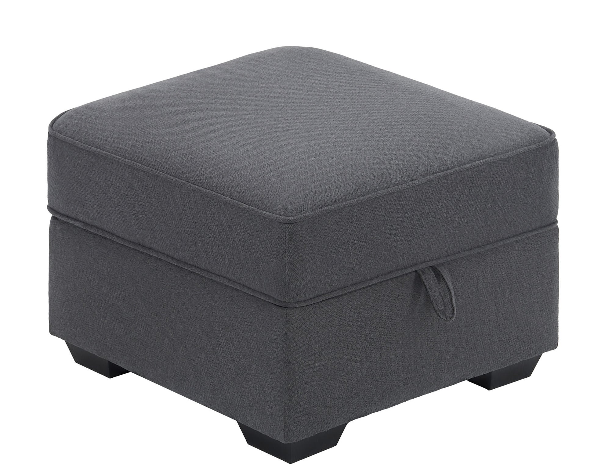 Chords Storage Ottoman - Chenille Charcoal Grey