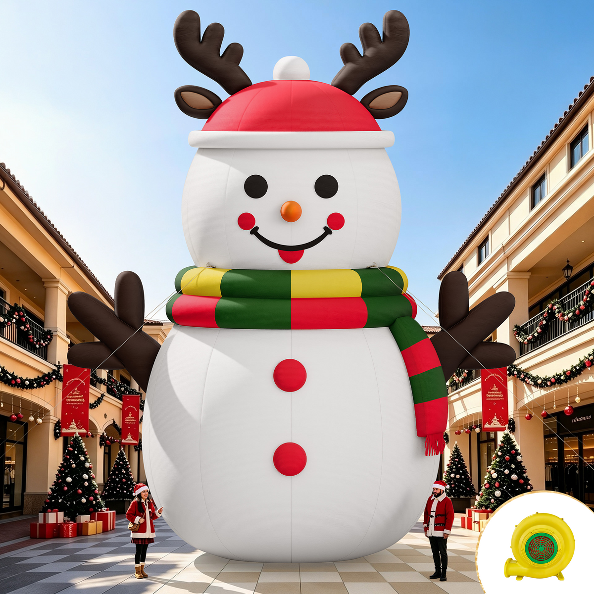 Vibe Giant Inflatable Santa Claus for Outdoor Christmas Decorations-Giant Inflatable Snowman-33FT