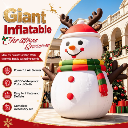 Vibe Giant Inflatable Santa Claus for Outdoor Christmas Decorations-Giant Inflatable Snowman-33FT